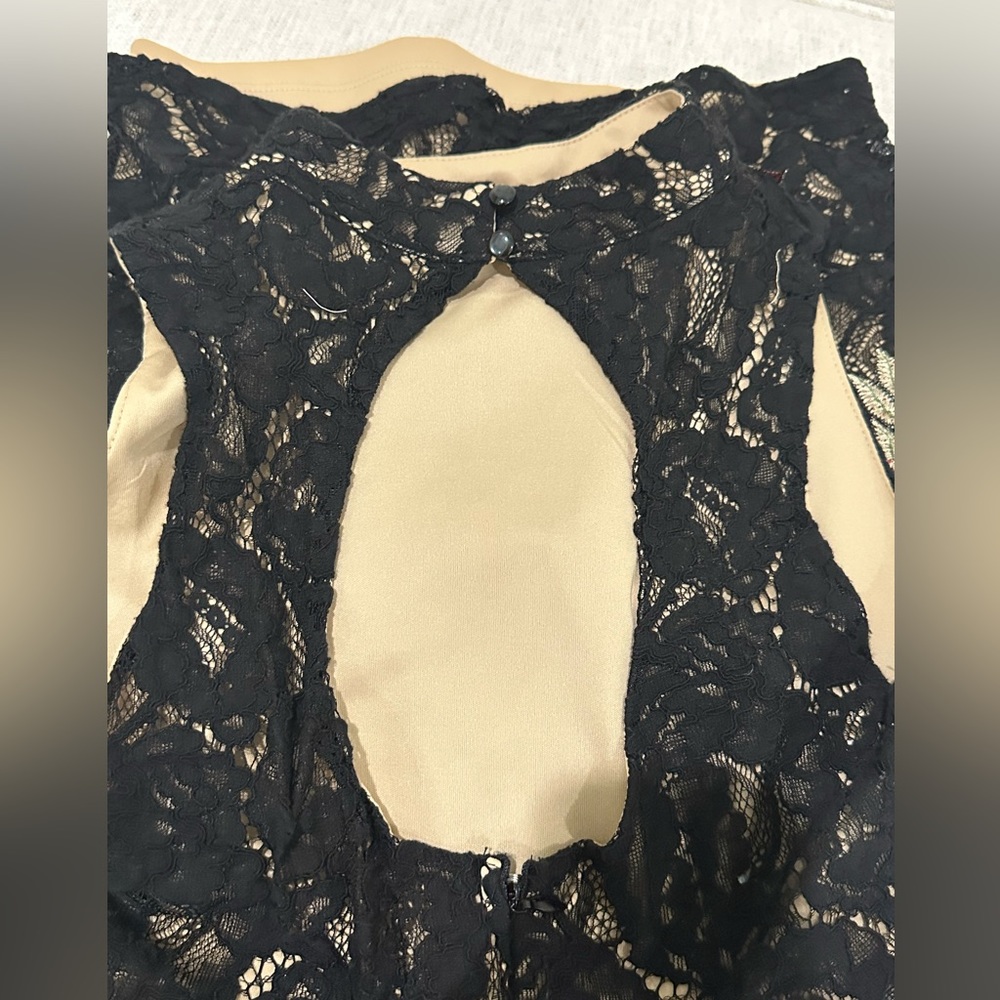 As U Wish Black and Floral Cocktail Party Dress Size Small - Picture 5 of 10